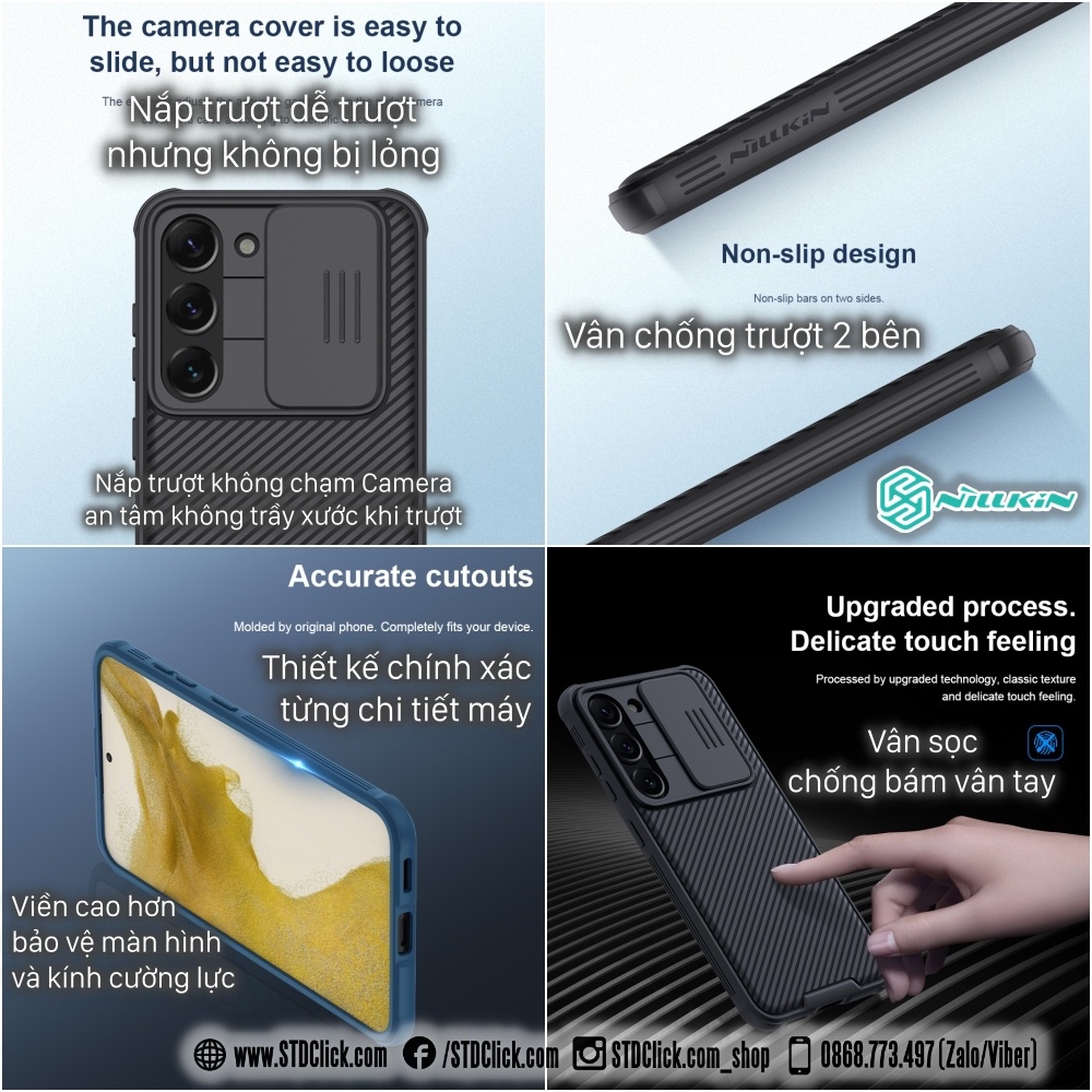 ỐP LƯNG DÀNH CHO ĐIỆN THOẠI SAMSUNG GALAXY S23 PLUS 5G NILLKIN CAMSHIELD PRO BẢO VỆ CAMERA