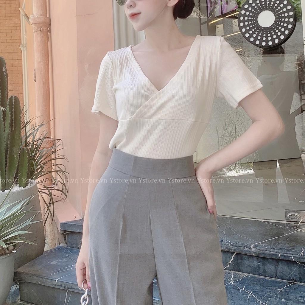 Áo Thun Cổ Đắp Chéo Lạ Mắt, Tôn Nét Quyến Rũ, Tone Màu Pastel Nhẹ Nhàng