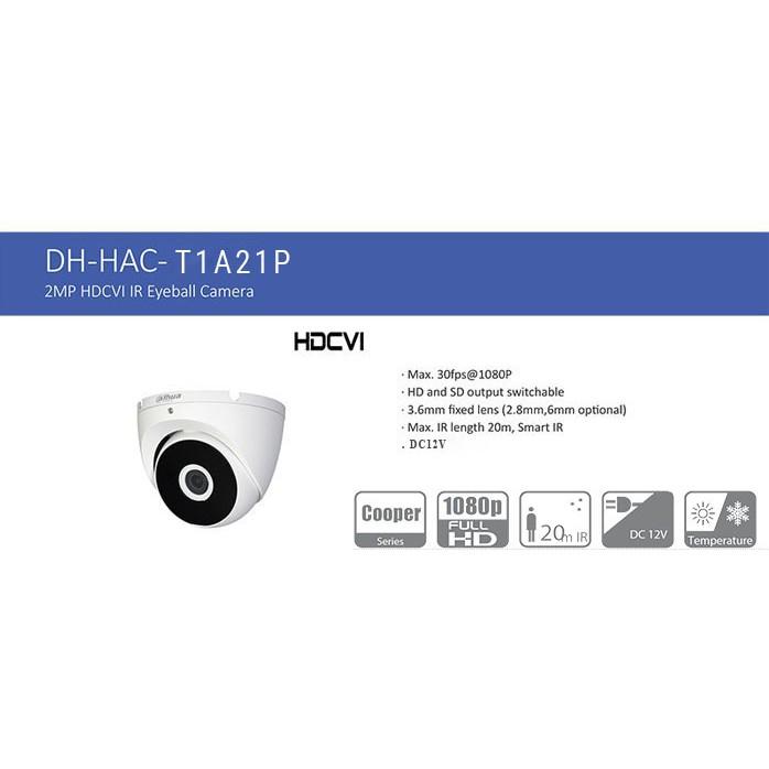 Camera Dahua DH-HAC-T1A21P HD 2MP 1080P - HÀNG CHÍNH HÃNG