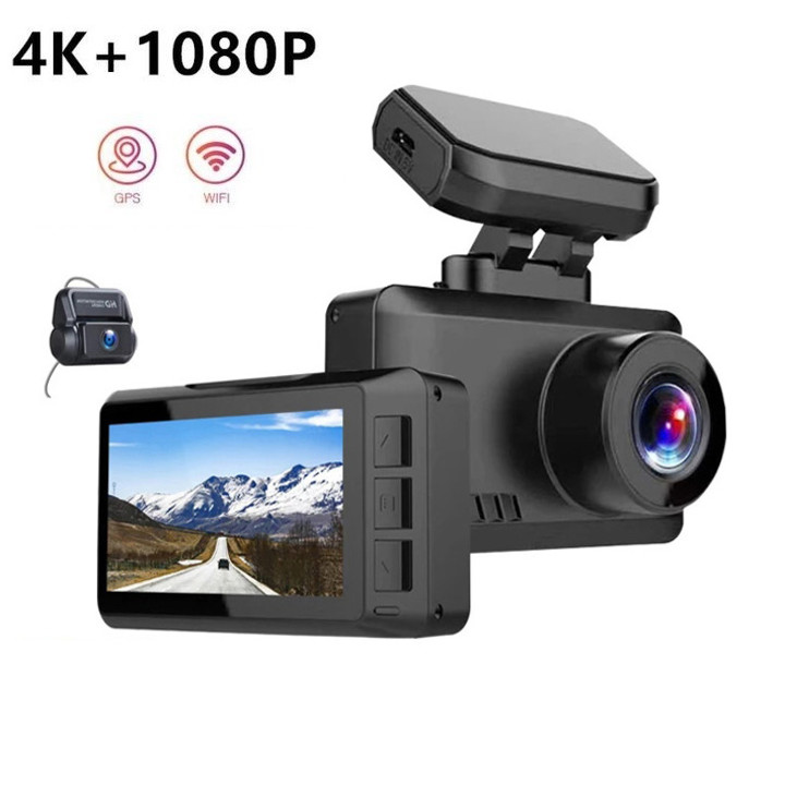 Camera hành trình ô tô, xe hơi cao cấp trang bị Wifi, GPS, ghi hình 4K, màn hình 2.45 inch IPS Screen