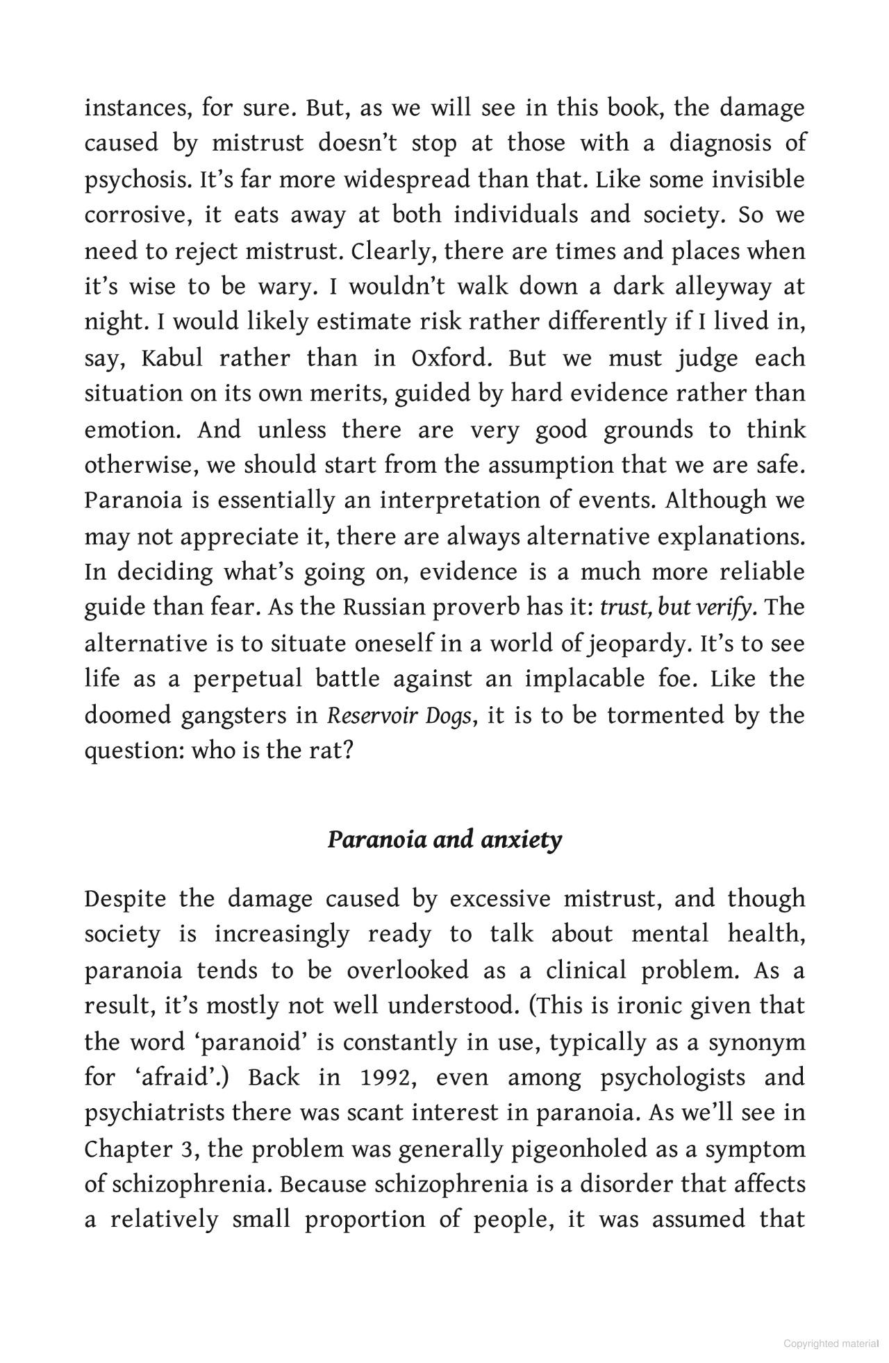 Sách ngoại văn: Paranoia - A Journey Into Extreme Mistrust And Anxiety