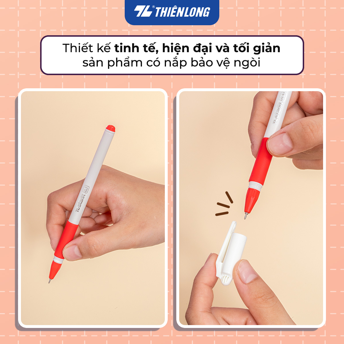 Combo 5/10/20 Bút Gel Thiên Long GEL-012 ngòi 0.5mm mực xanh đỏ đen tím có đệm cầm tay mềm đầu bi cao cấp