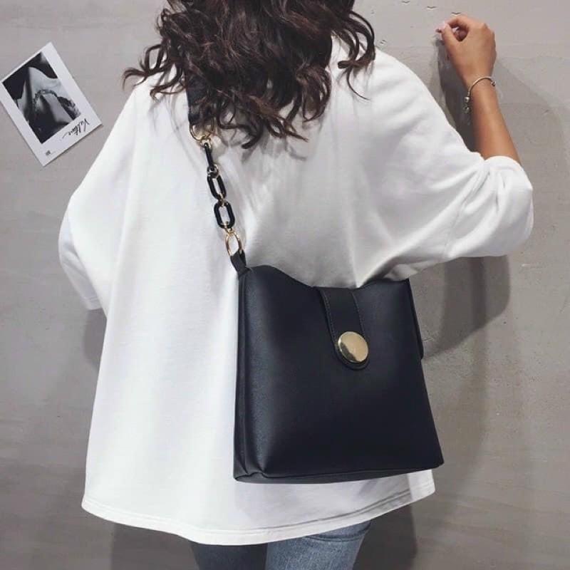 Set túi đeo chéo và ví da thời trang nữ trẻ trung
