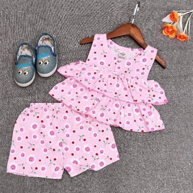 Bộ bánh bèo 2 tầng cho bé gái - Bộ quần áo bé gái -