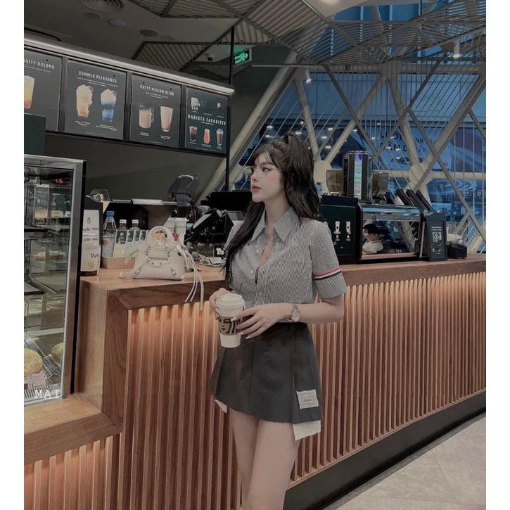Set áo sơmi phối sọc