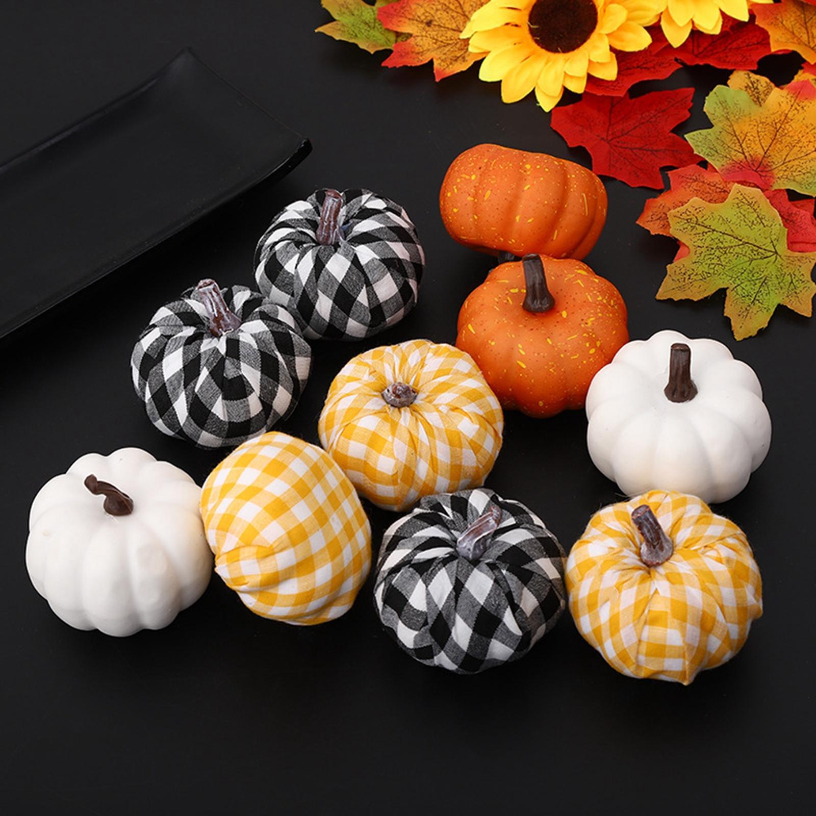 10 Pieces Simulation Pumpkin Decoration Fake Lifelike Props Foam Artificial Pumpkins for Home Outdoor Fireplace ,Thanksgiving Wedding