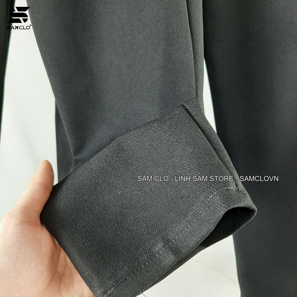 Quần tây đi học nữ cạp cao dáng suông 2 nút