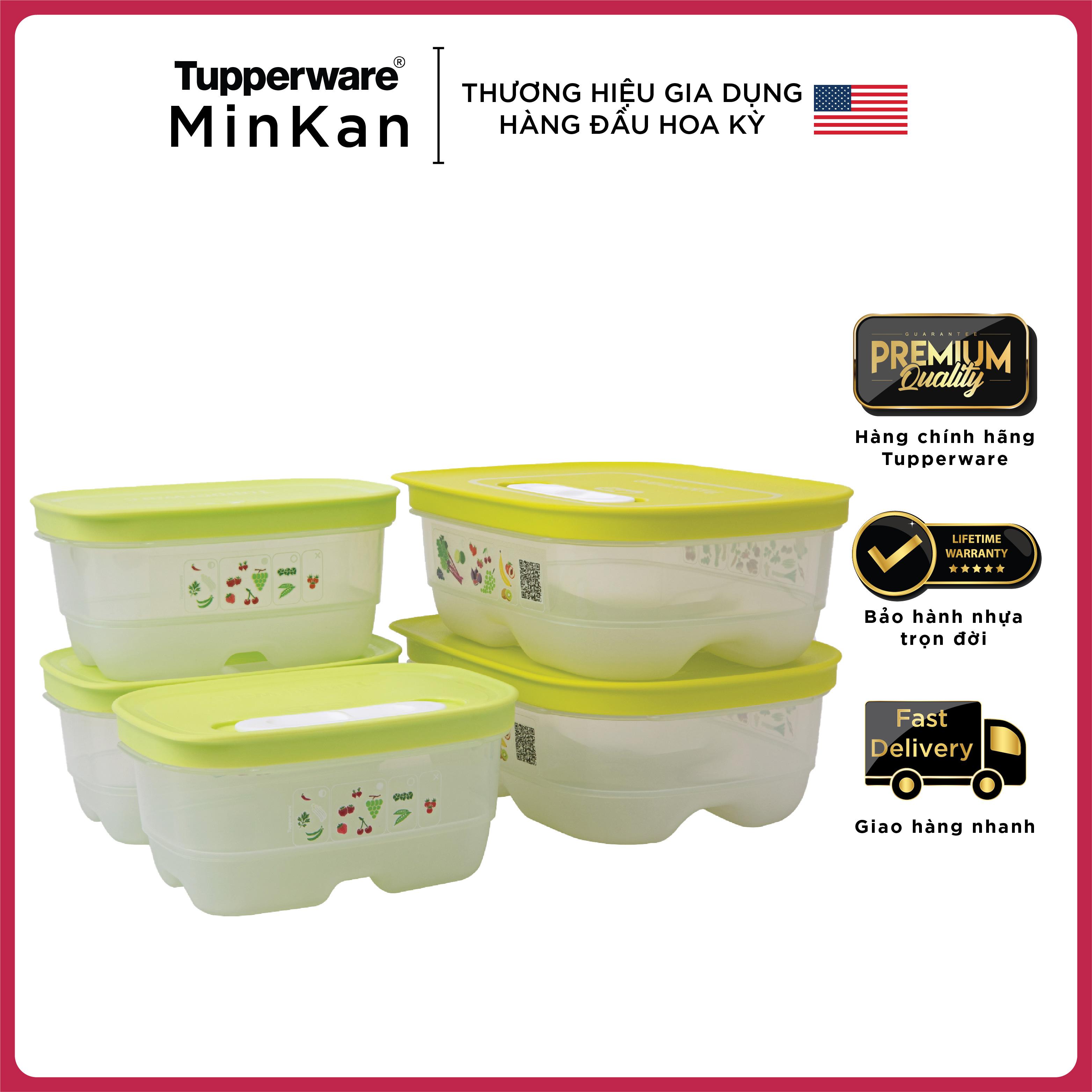 Bộ hộp trữ mát có hút hô hấp Tupperware Ventsmart Five Star (Set 5)