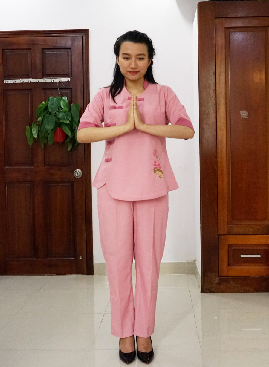 Áo Lam, Đồ Lam, Bộ quần áo đi lễ chùa trang nhã dễ thương cho nữ màu hồng