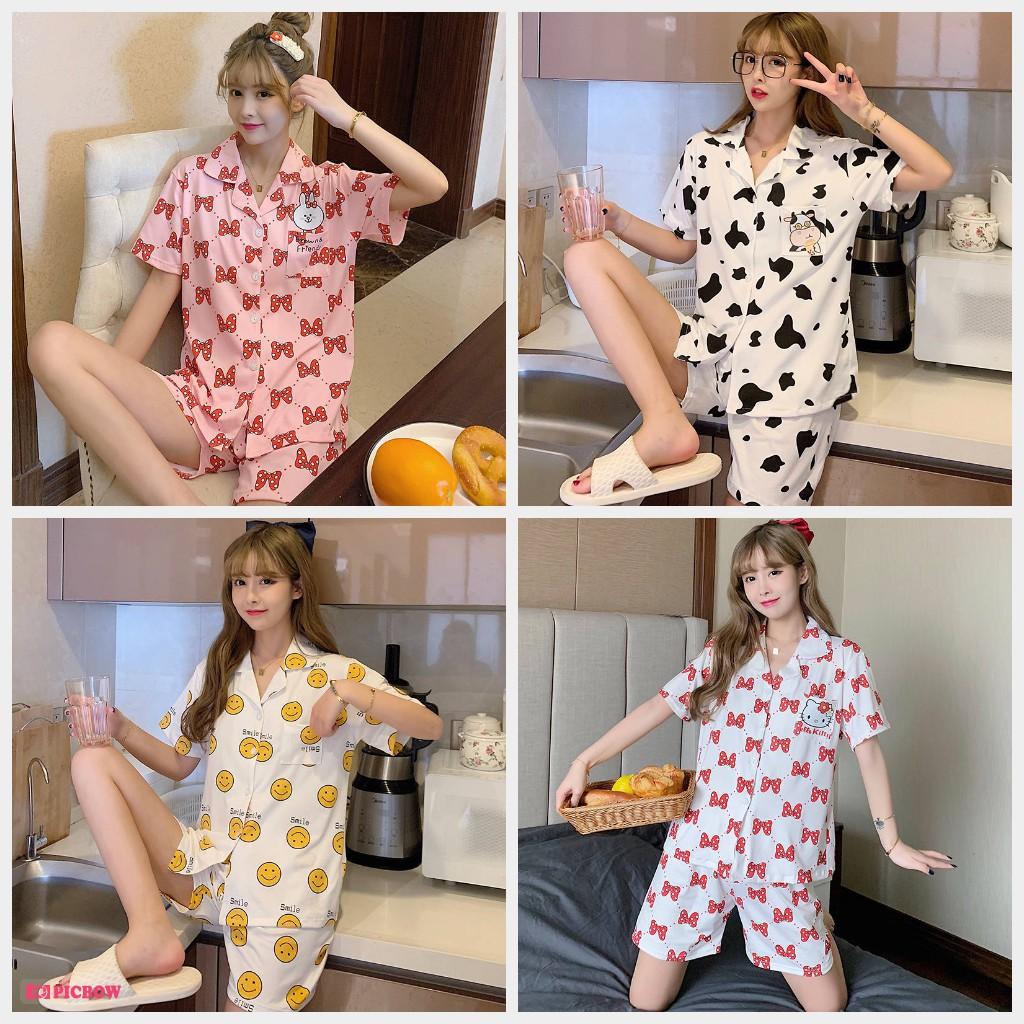 Pijama Mặc Nhà, Bộ Ngủ Nữ Ngắn Tay Nhiều Màu Họa Tiết Siêu Xinh CCCP01