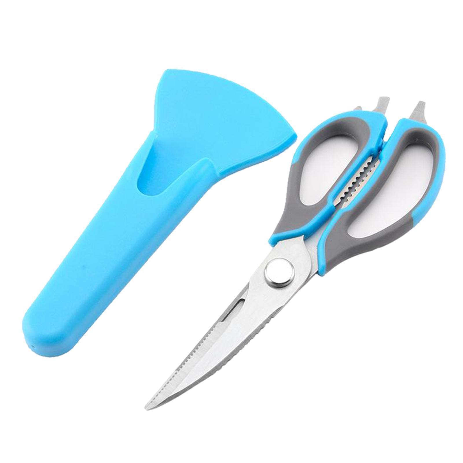 Kitchen Scissors Knife For Fish Chicken Bone Vegetables Cutter Shears Blue