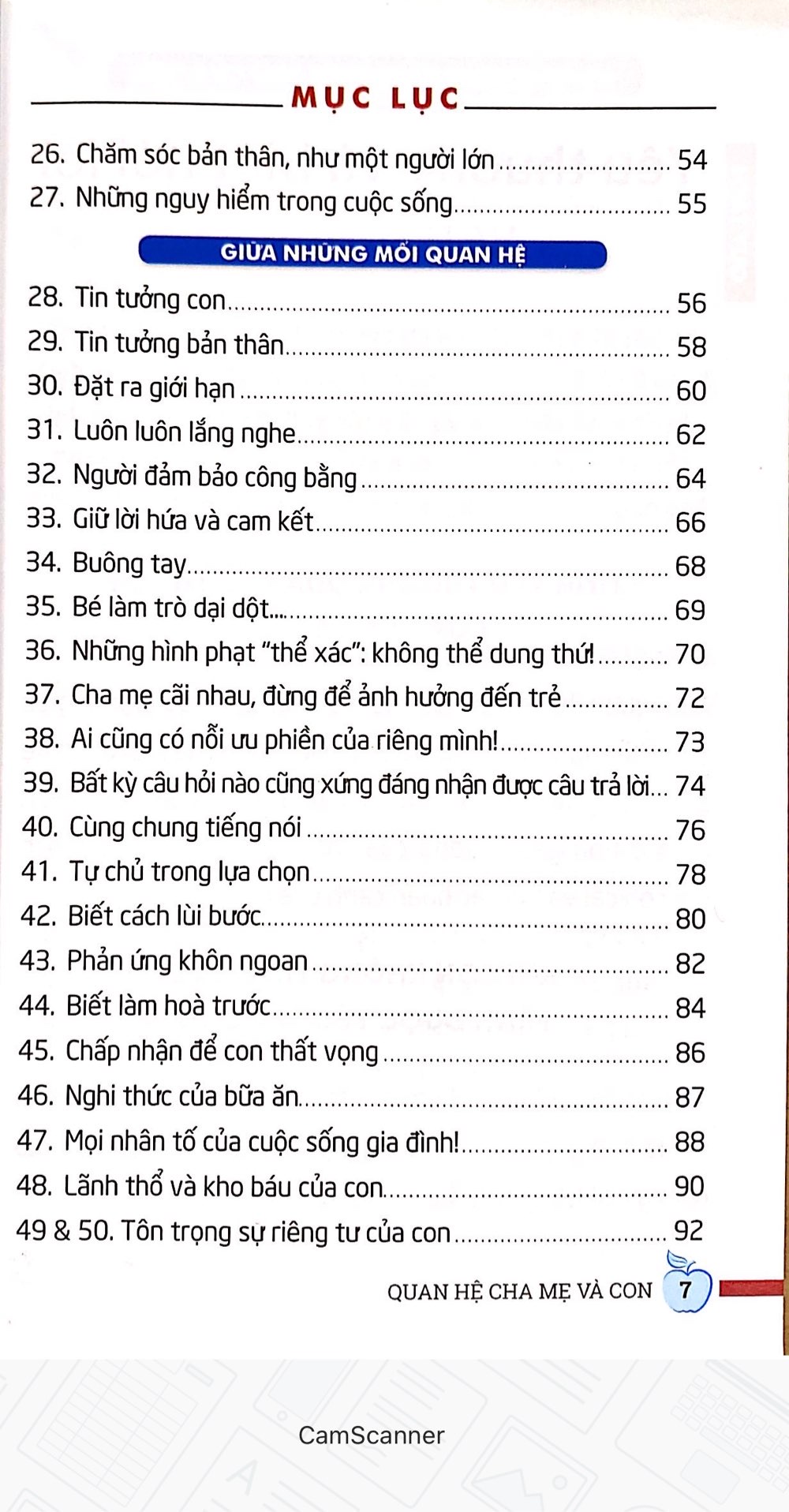 50 Quy tắc vàng - Quan hệ cha mẹ và con