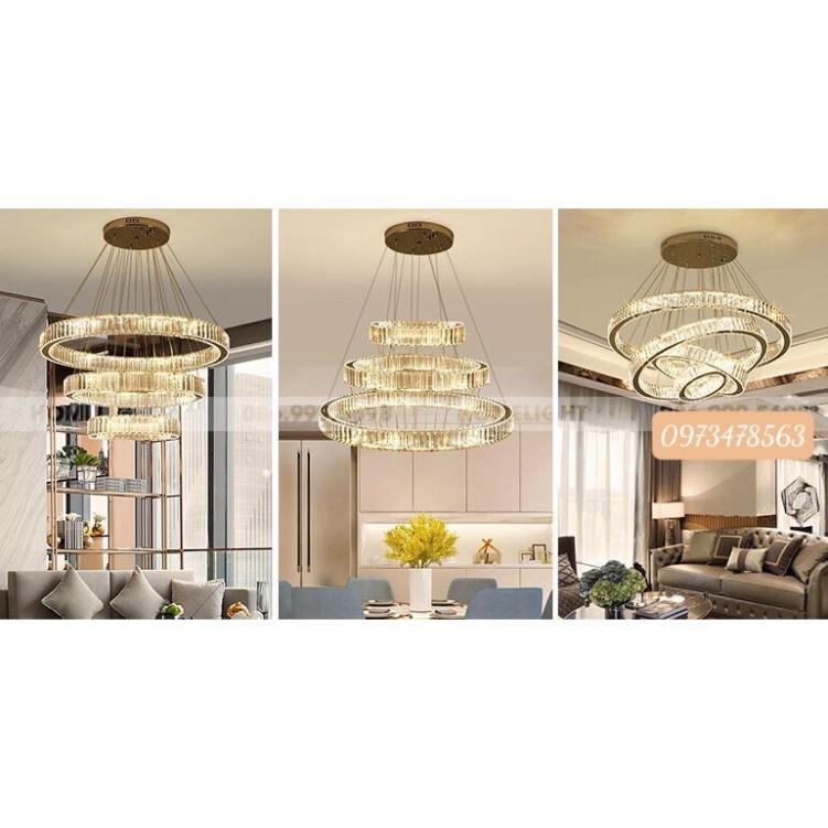 Đèn Chùm Thả Trần 3 Vòng Bản Phale Dày,Khiển Từ Xa,Kích Thước 30x50x70,Trang Trí Phòng Khách,Ngủ Bếp Ăn,Mã G12