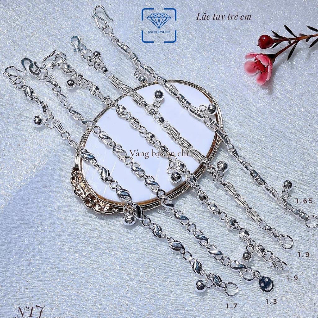 Vòng tay cho bé gái, lắc chân trẻ em có chuông bạc ta nguyên chất, trang sức Anchi jewelry