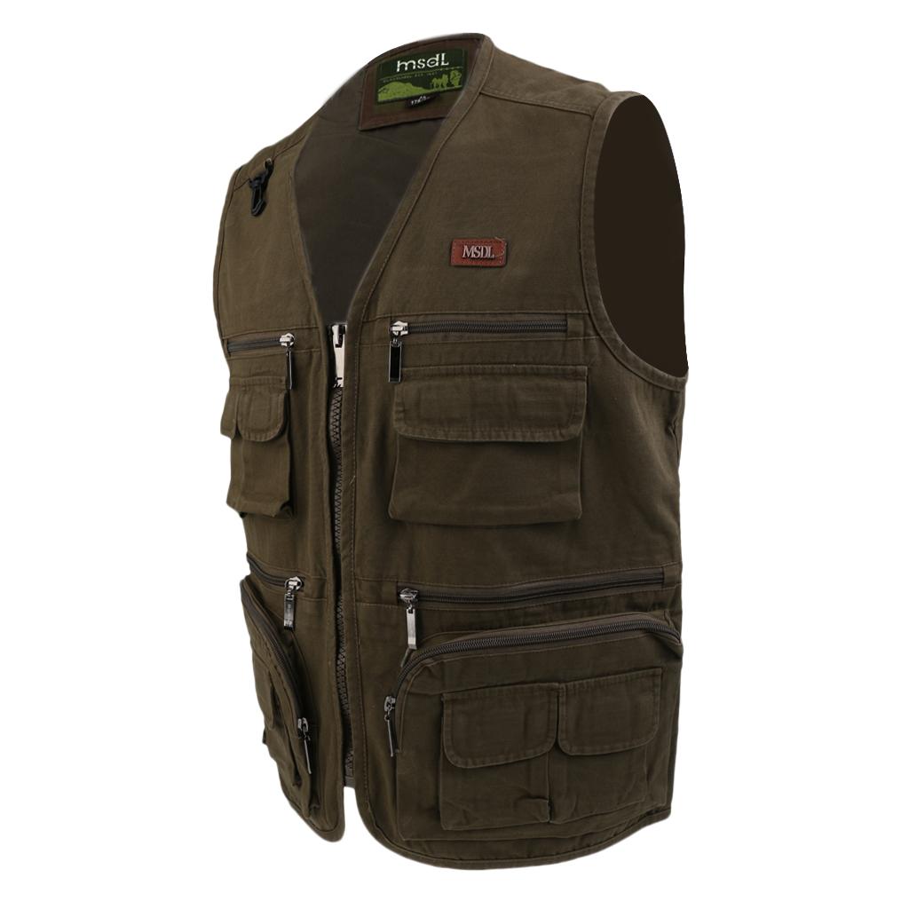 Men Fishing Vest Autumn Winter Waistcoat Photography Jackets Outdoor XL