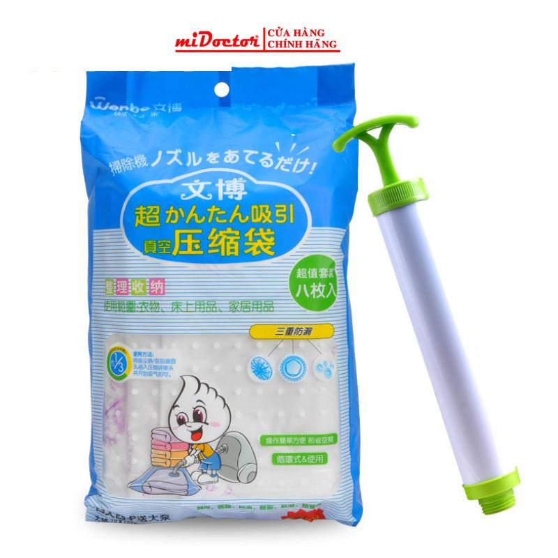 Bộ 8 Túi Hút Chân Không Đựng Quần Áo, Chăn Màn CỠ ĐẠI Cao Cấp miDoctor