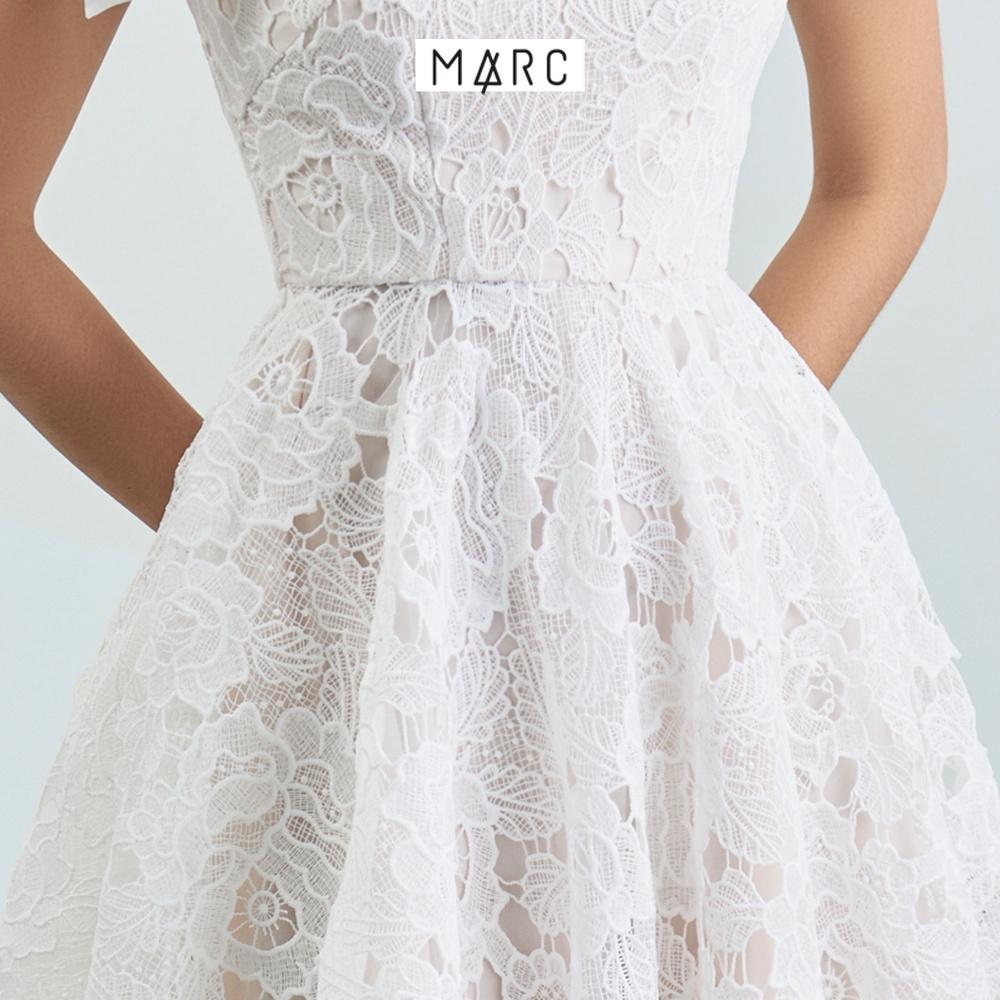 Đầm nữ MARC FASHION ren midi 2 dây phối nơ vai CBLH112222