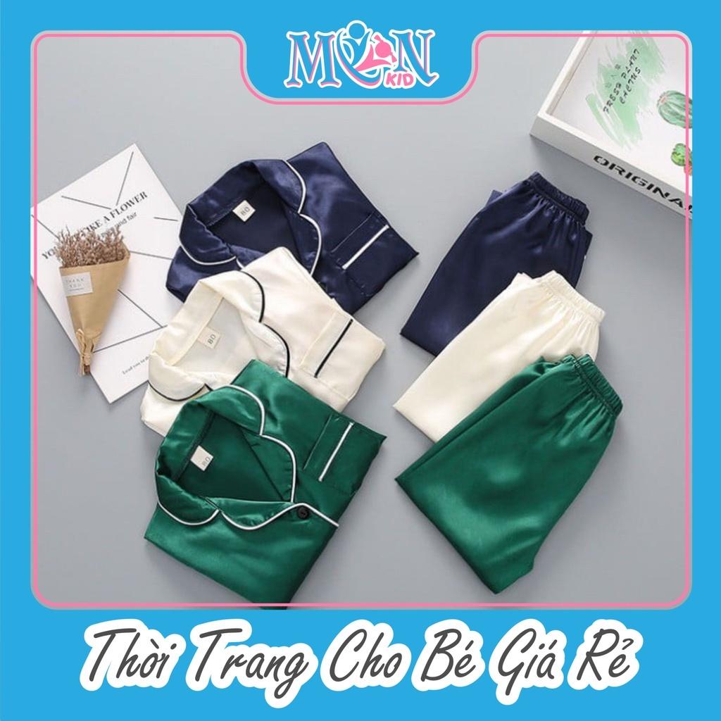 Pijama cho bé Monmonkid chuyên Đồ Ngủ Đồ Bộ Lụa Satin Trơn 3m mềm mịn mát