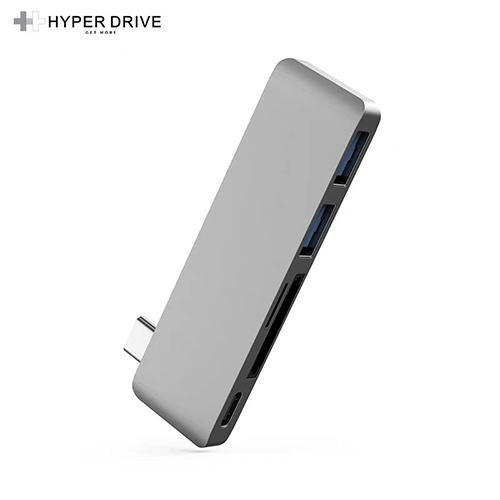 Cổng Chuyển HYPERDRIVE USB TYPE-C 5-IN-1 HUB WITH PASS THROUGH CHARGING FOR MACBOOK PRO &amp;amp; 12″ MACBOOK, SURFACE - Hàng Chính Hãng