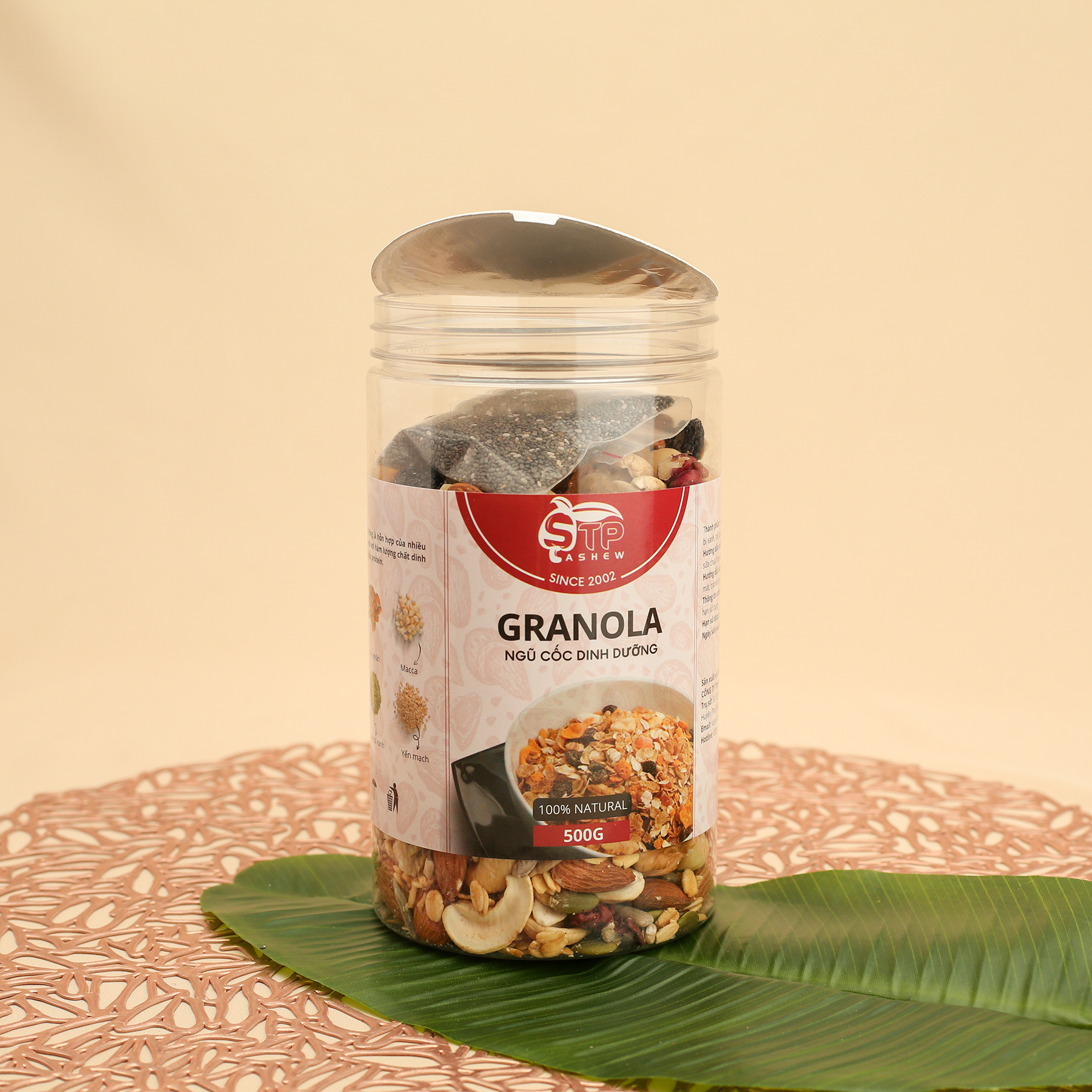 Granola Siêu Hạt STP Food 500g – Ngũ Cốc Dinh Dưỡng Có Hạt Chia, Hỗ Trợ Giảm Cân Cho Người Ăn Kiêng Lành Mạnh