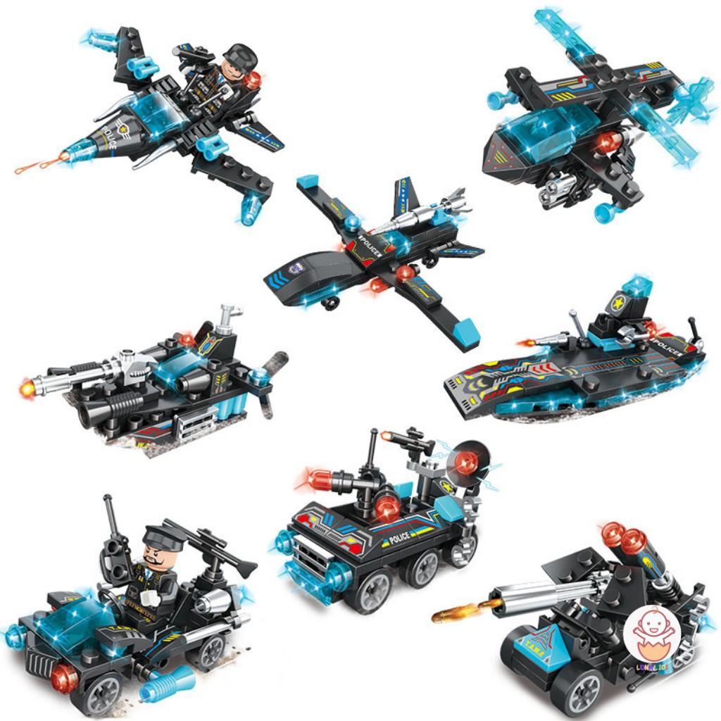 Đồ Chơi Ghép Hình Lego Mini Mô Phỏng Các Loại Xe Cảnh Sát Thế Hệ Mới Có 8 Mẫu Lựa Chọn