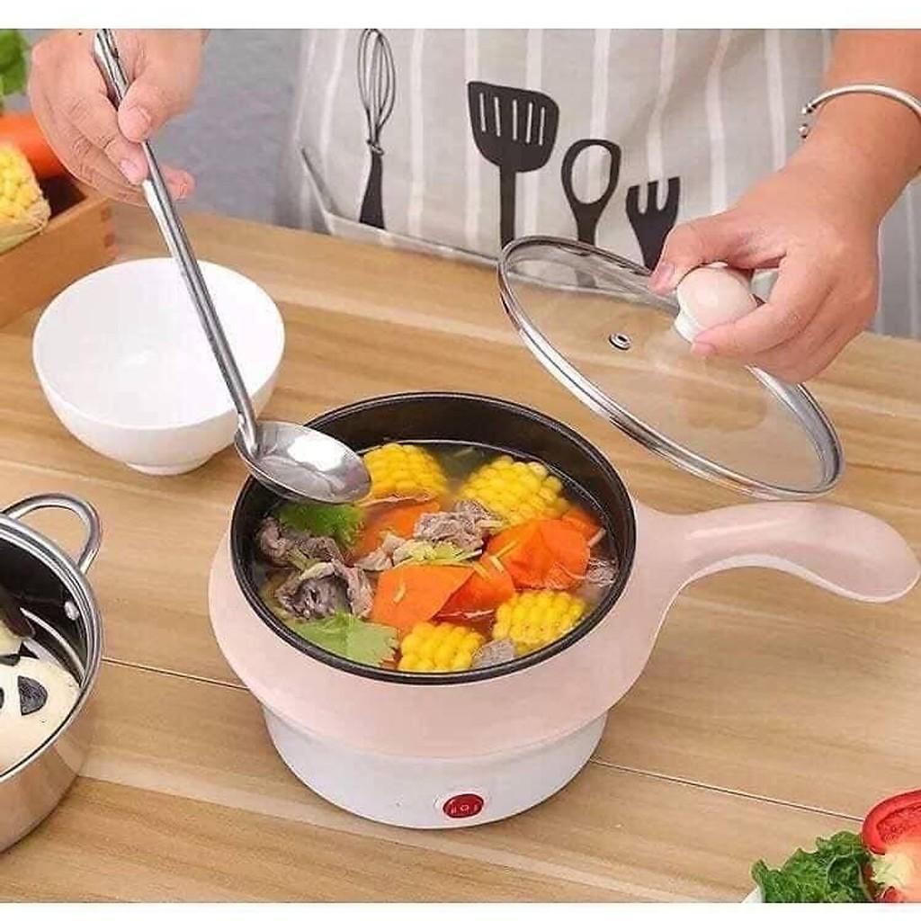 Nồi Lẩu Điện Đa Năng Modosa Kèm Giá Hấp Có Tay Cầm Tiện Dụng 18Cm, Nồi Lẩu Hấp Mini 2 Tầng Cao Cấp - Hàng Chính Hãng