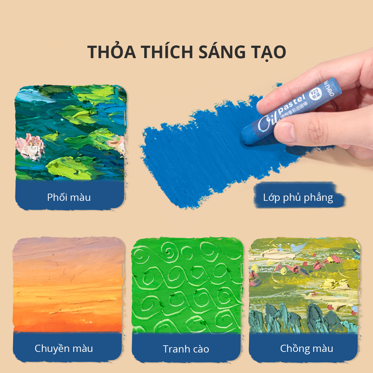 Bút Sáp Dầu Chuyên Nghiệp Soft Oil Pastels Đắp Tranh Nổi Vẽ Tranh Tô Màu Học Sinh Deli - Màu Hạng Hoạ Sĩ - Đính Kèm Nhiều Màu Trắng Nhiều Bảng Màu Đa Dạng Pastel