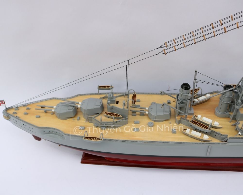 Mô Hình Thuyền Gỗ Phong Thủy Dạng Thuyền Chiến HMS Iron Duke Chính Hãng Hàng Xuất Khẩu Chất Lượng Cao