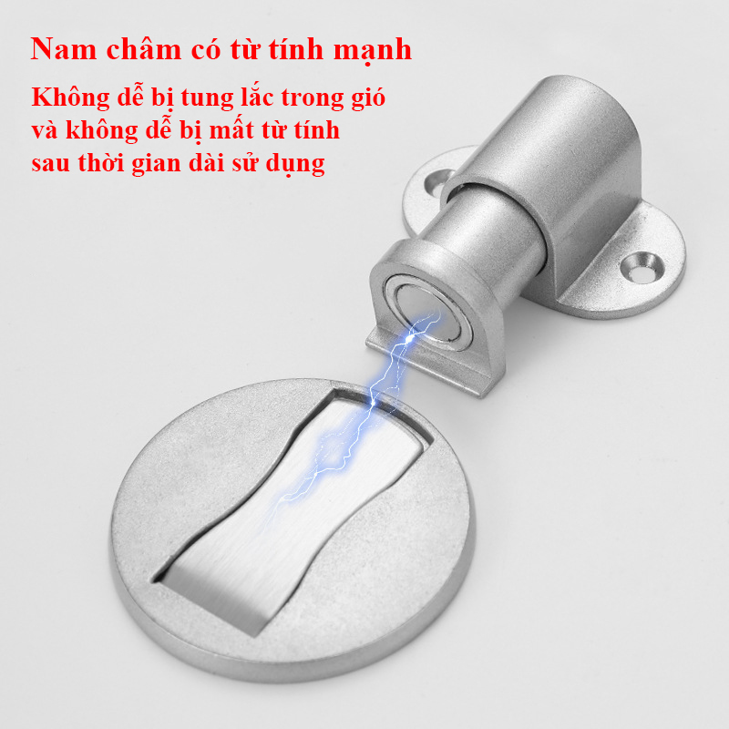 Chặn Cửa Chống Sập Cửa Nam Châm KUNBE Đế Hít Mỏng Gắn Sàn Chống Va Đập Hiệu Quả