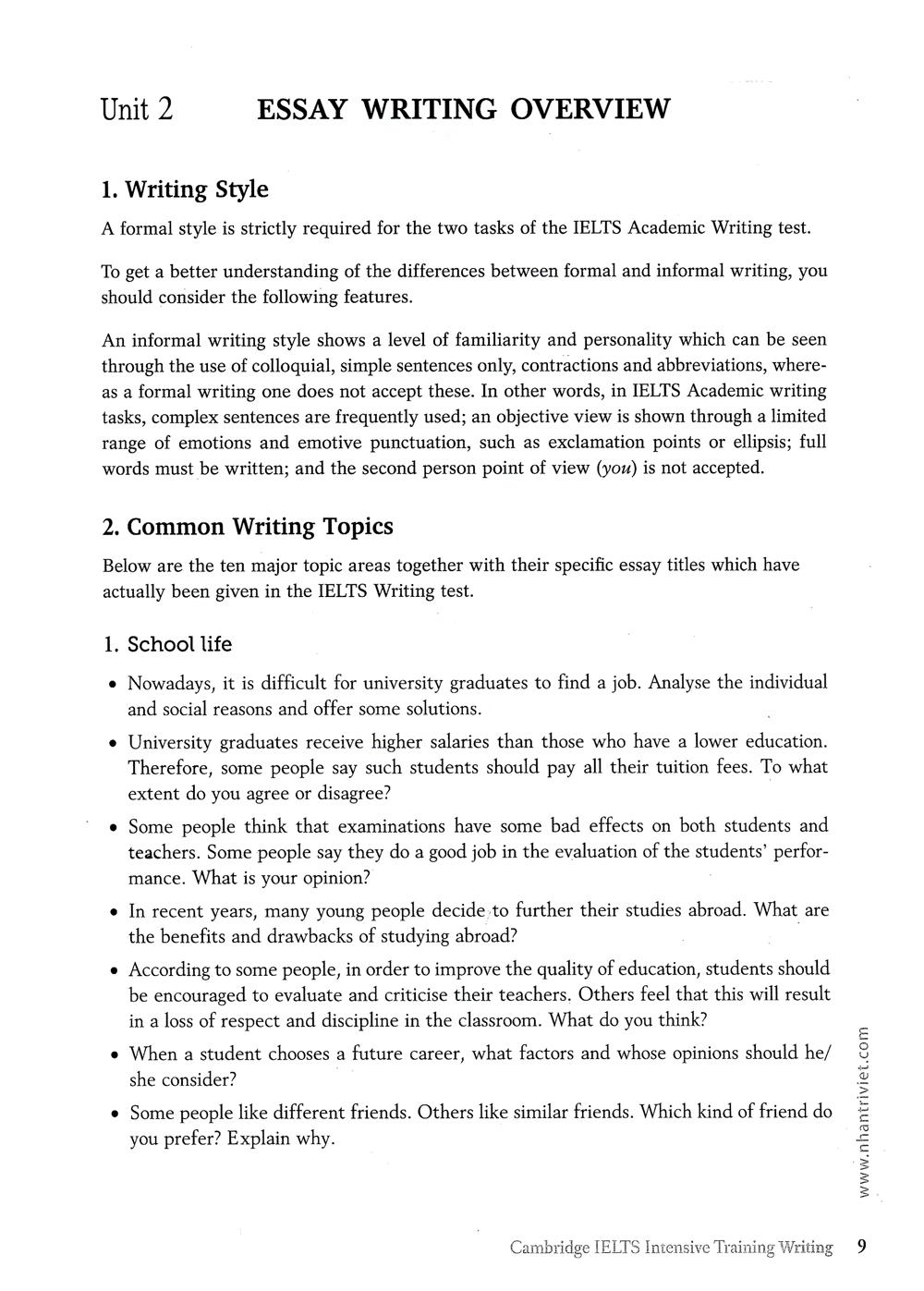 Sách Cambridge IELTS Intensive Training Writing (Không CD)