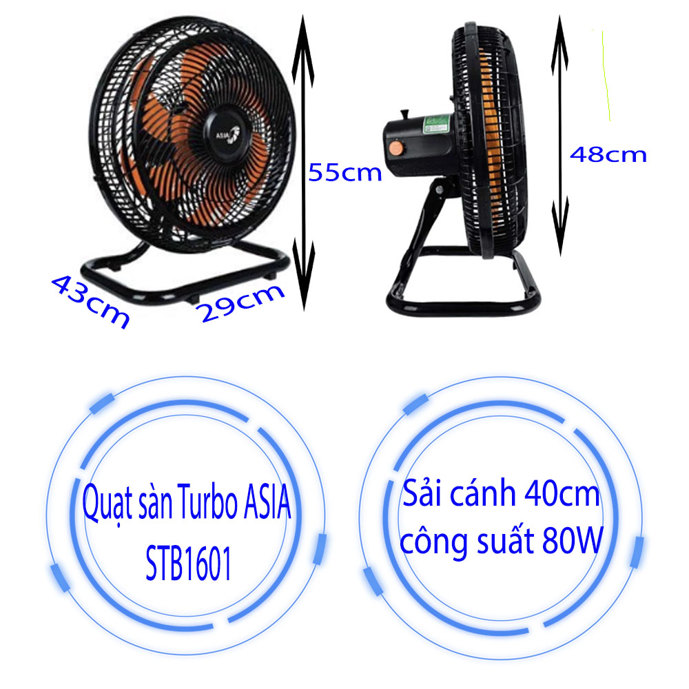 Quạt sàn Asia turbo STB1601