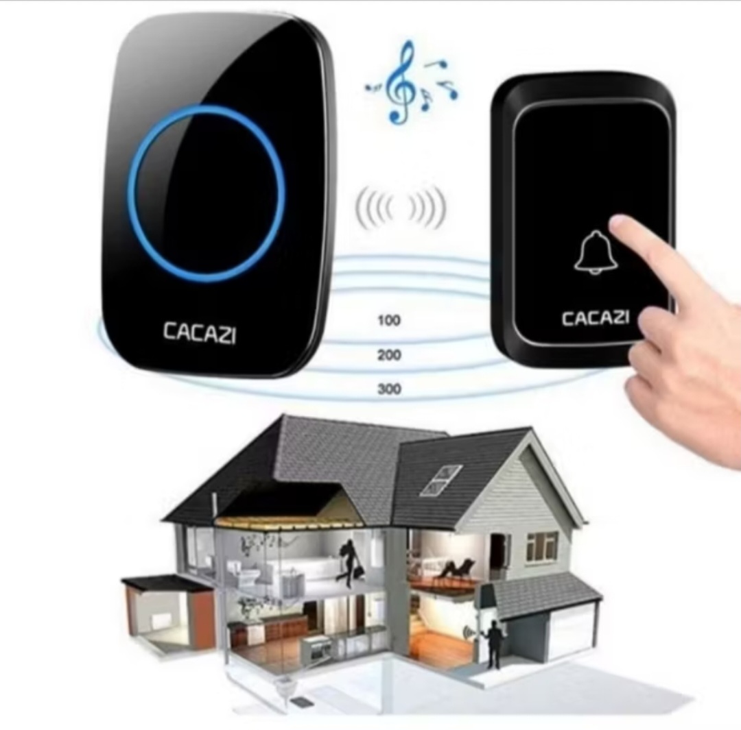 1 BỘ CHUÔNG CỬA BÁO KHÁCH KHÔNG DÂY XA 200M NÚT BẤM THÔNG MINH