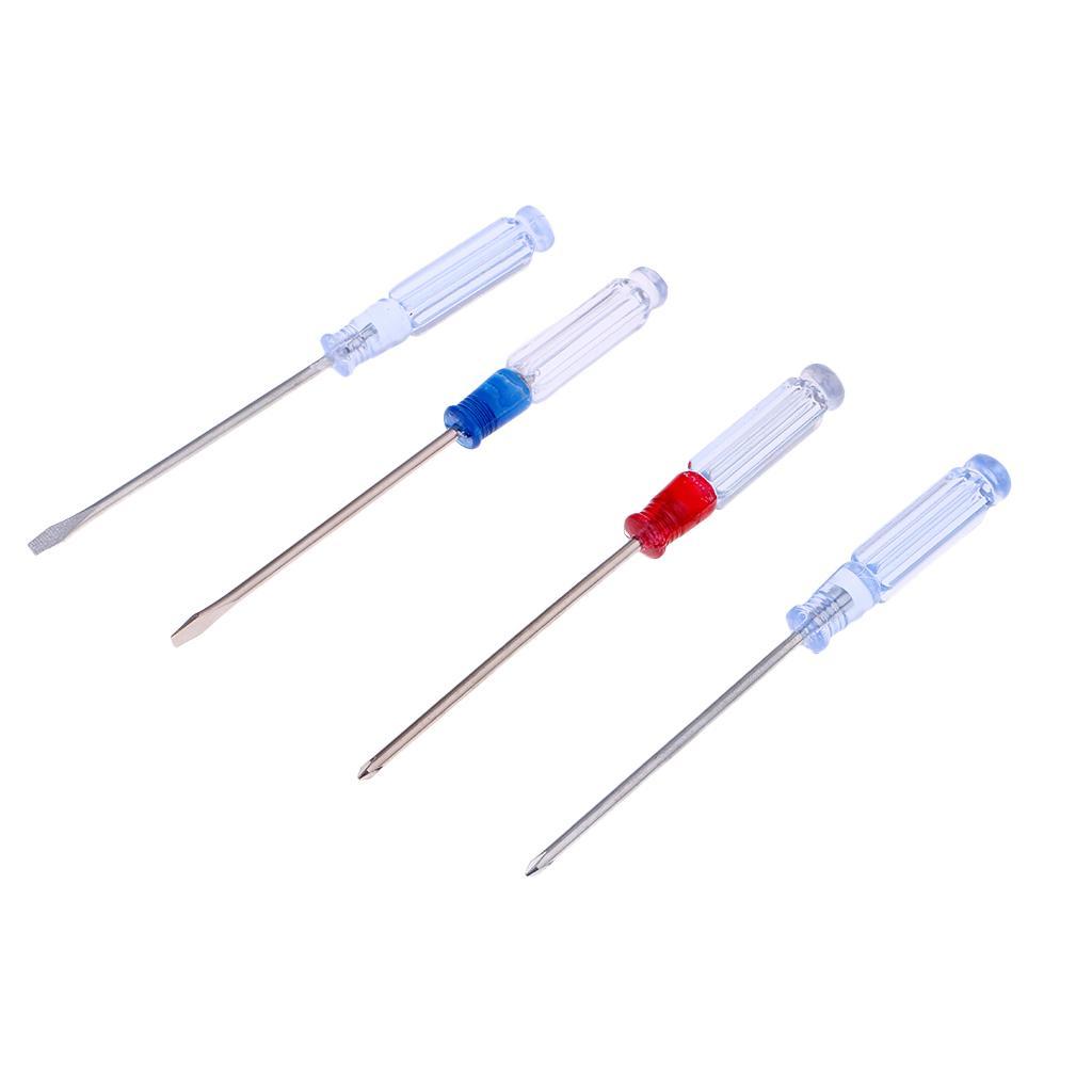 2X 5pcs/Set Plastic Handle Mini Pocket Cross Flathead Screwdriver Repair Tools