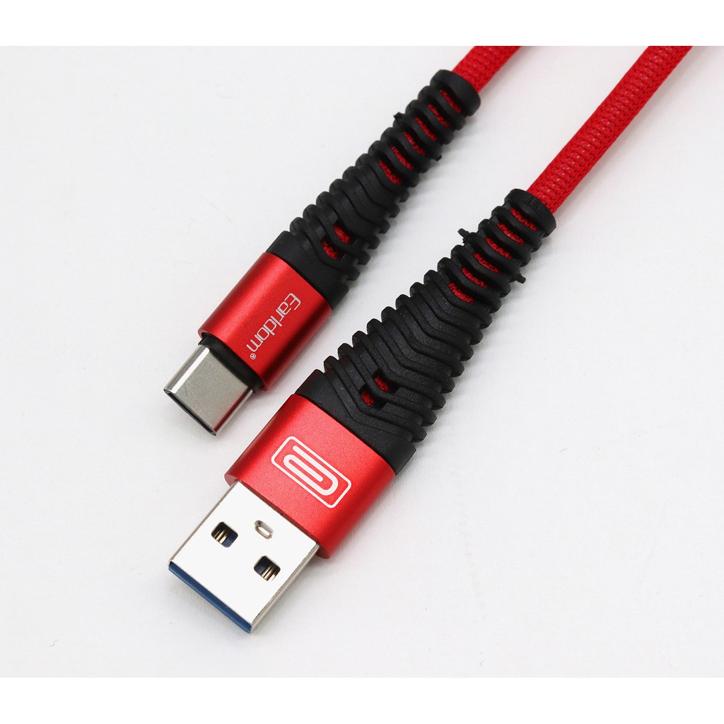 Dây sạc Earldom EC-060 1M, Cáp dù siêu bền cho điện thoại iPhone/ Samsung/ Oppo/ Xiaomi / Micro USB/ Lightning - Hàng chính hãng