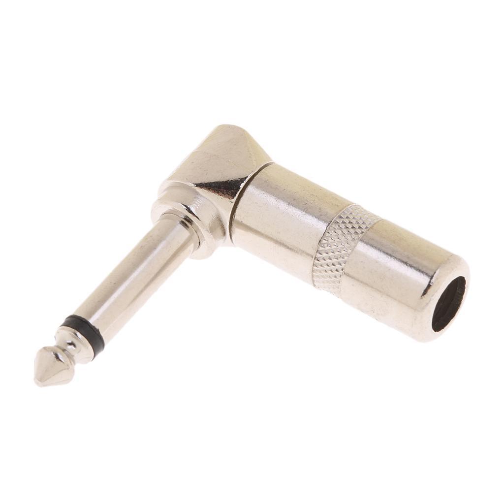 3-4pack 2 Pieces Mono Jack to Right Angled 90 Degree 6.35mm Welding Jack Plug