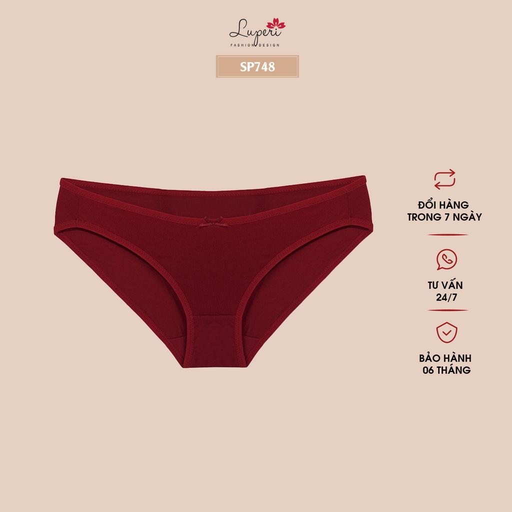 Quần Lót Nữ Cotton Nhập Khẩu Cạp Vừa LUPERI SP748 Dáng Bikini Mềm Mịn, Co Giãn Không Lằn Mông Kháng Khuẩn Khử Mùi Tốt