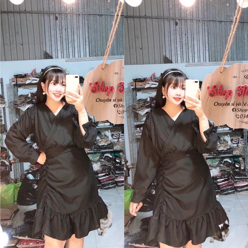 Đầm nhún tay dài