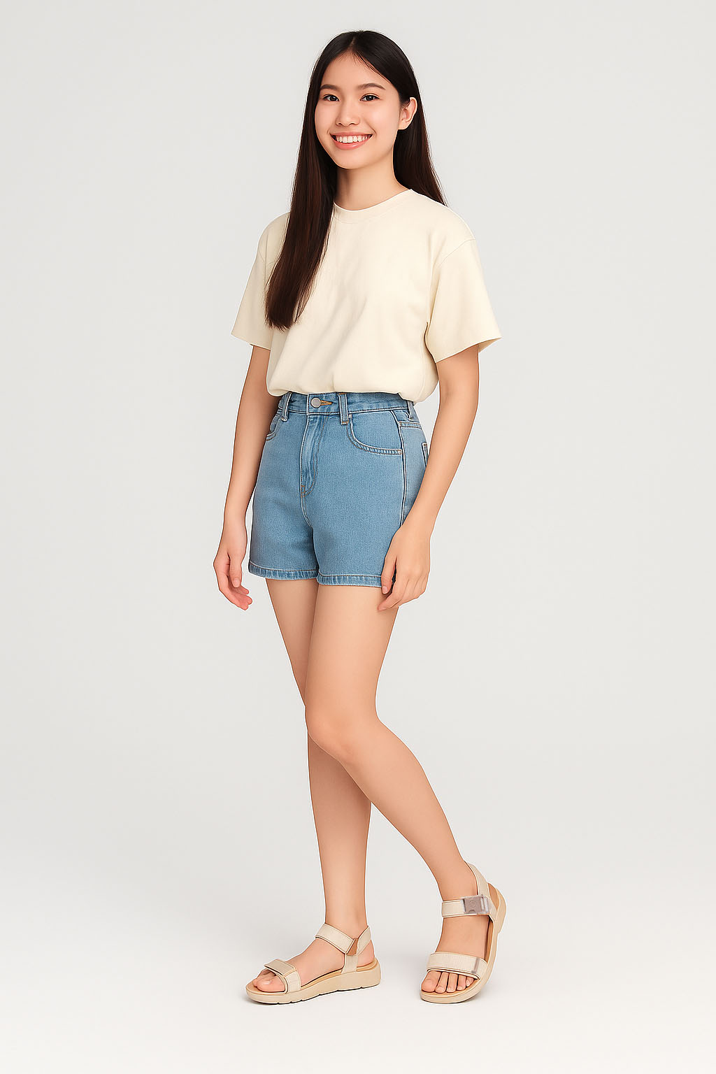 Sandal Biti's Helio Teen Nữ Màu Kem BEG005000KEM (size 35-40)