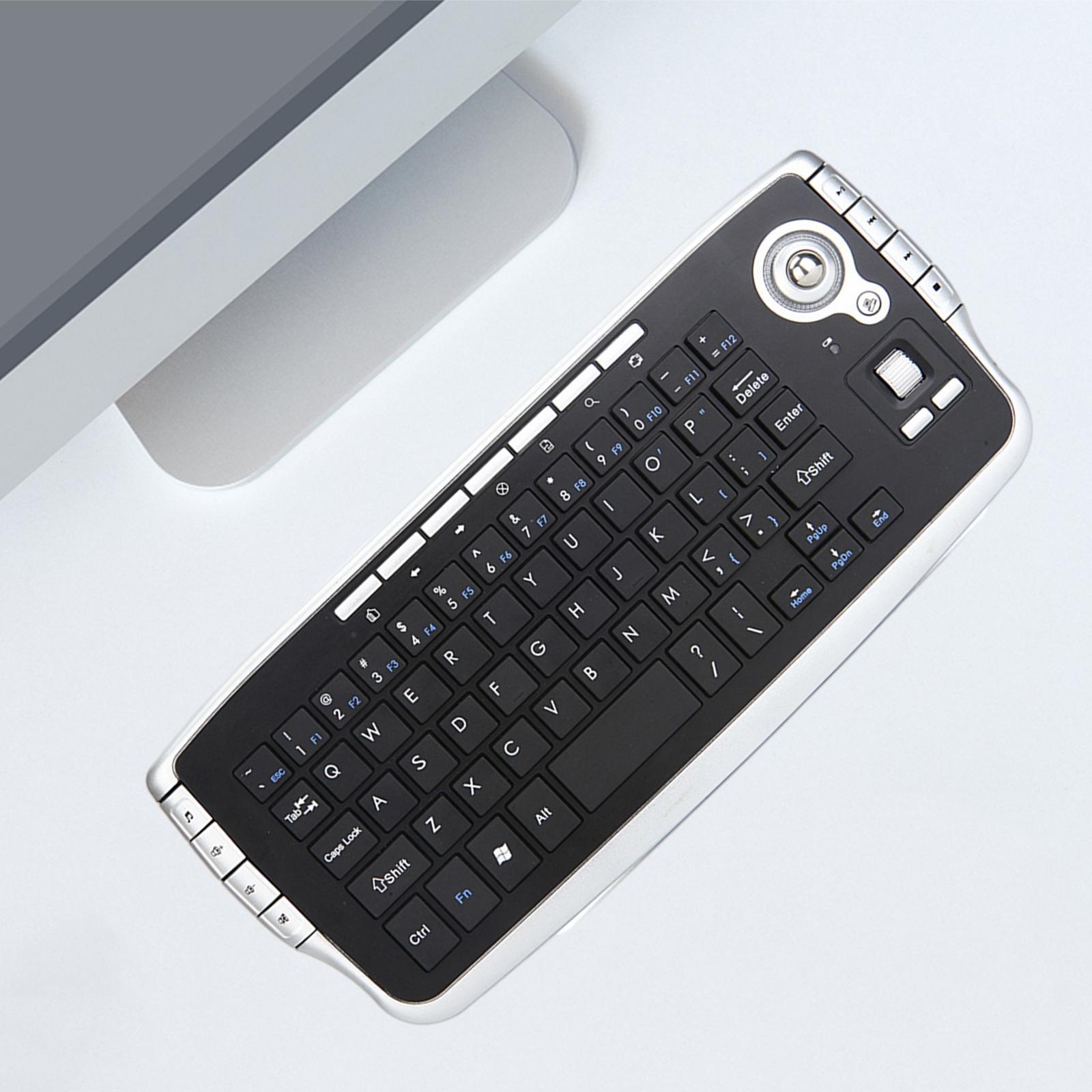2.4G Wilreless Keyboard 78Keys Multi Function Trackball for Desktop