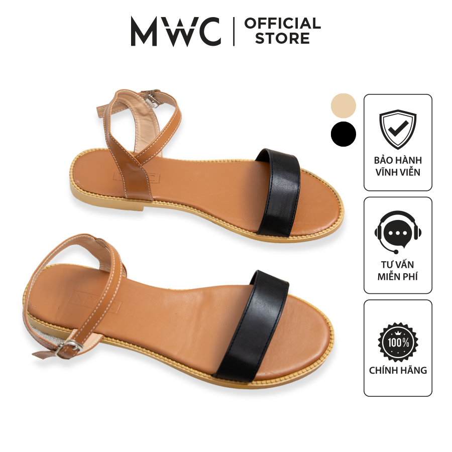 GIÀY SANDAL NỮ THỜI TRANG MWC - GIÀY SANDAL NỮ ĐẾ THẤP QUAI NGANG BASIC SIÊU XINH SIÊU HOT NUSD- 2822