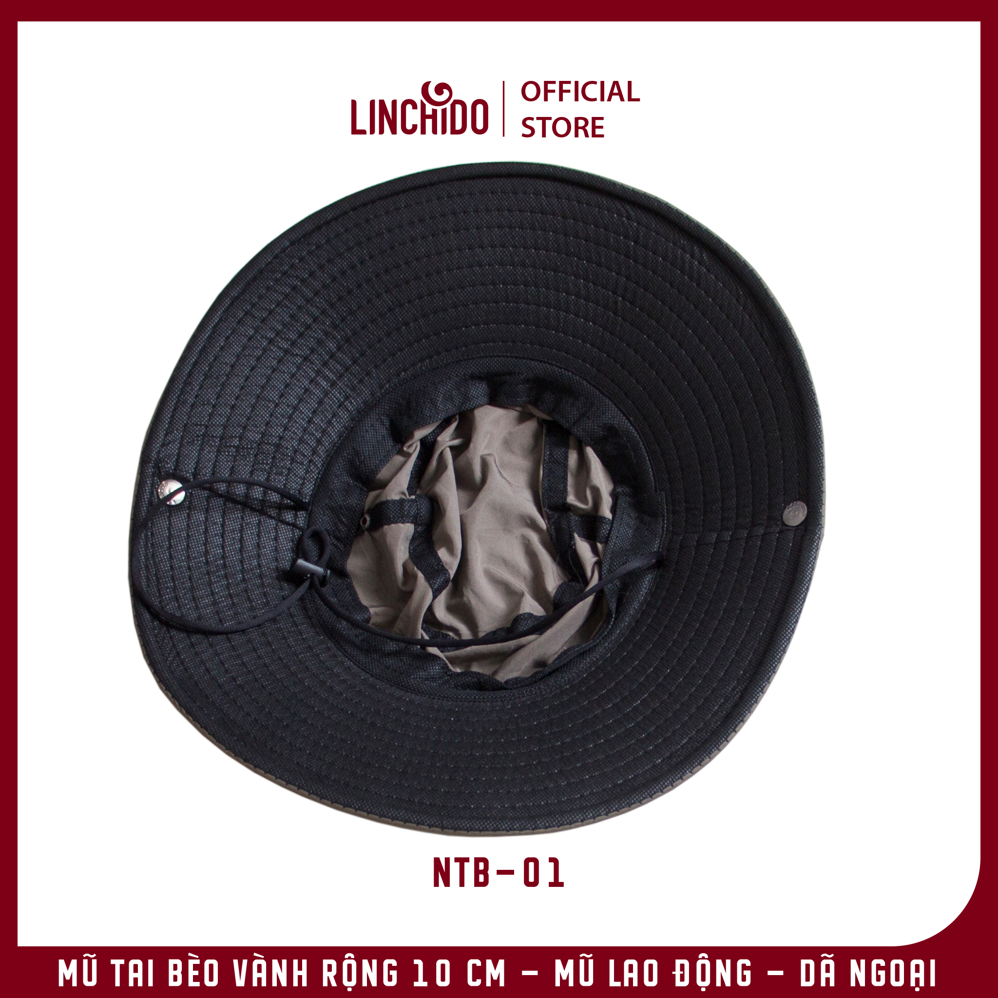 Mũ tai bèo vành rộng mũ lao động dã ngoại câu cá dành cho nam nữ NTB01 - Nâu