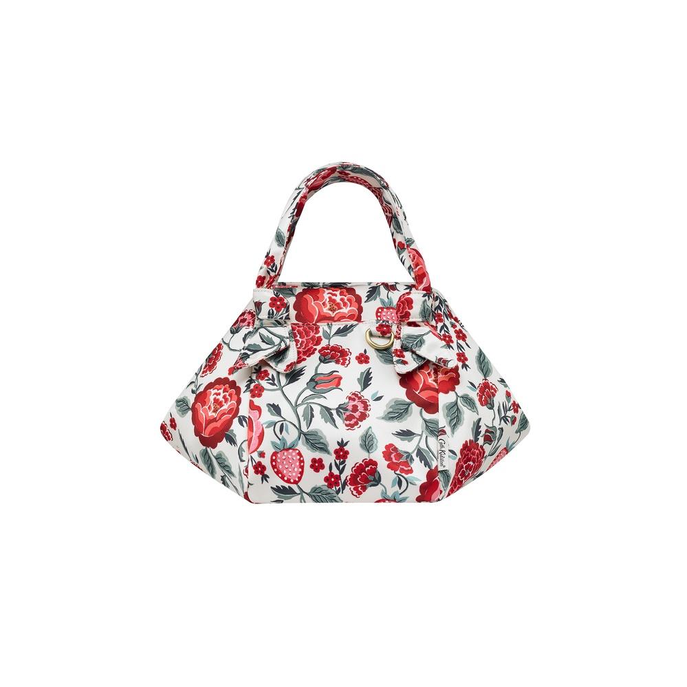 Cath Kidston - Túi đeo tay/Recycled Satin Grab Bucket Bag - Strawberry Garden - Cream/Pink -1041514