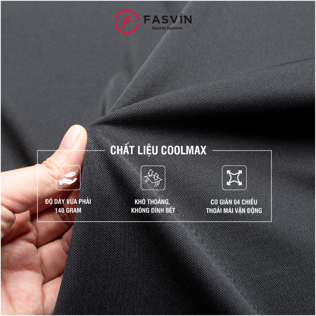 Áo thun thể thao nam Fasvin TS24625.HN chất COOLMAX Mềm Mát co giãn thoải mái