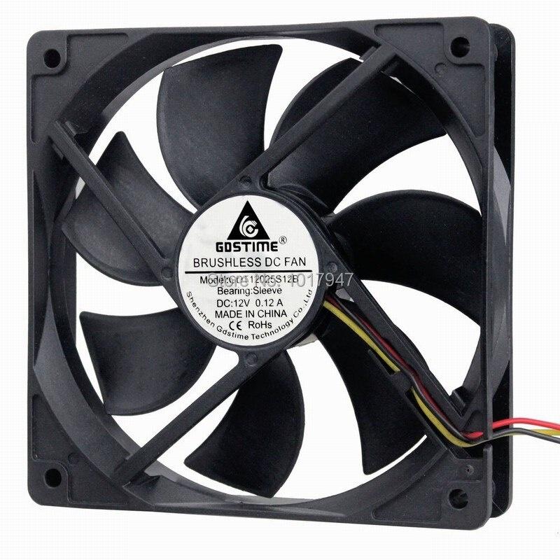 1 Bộ Quạt Tản Nhiệt Không Chổi Than 12v 3p 120mm 120x25mm 12025 Fg Dc