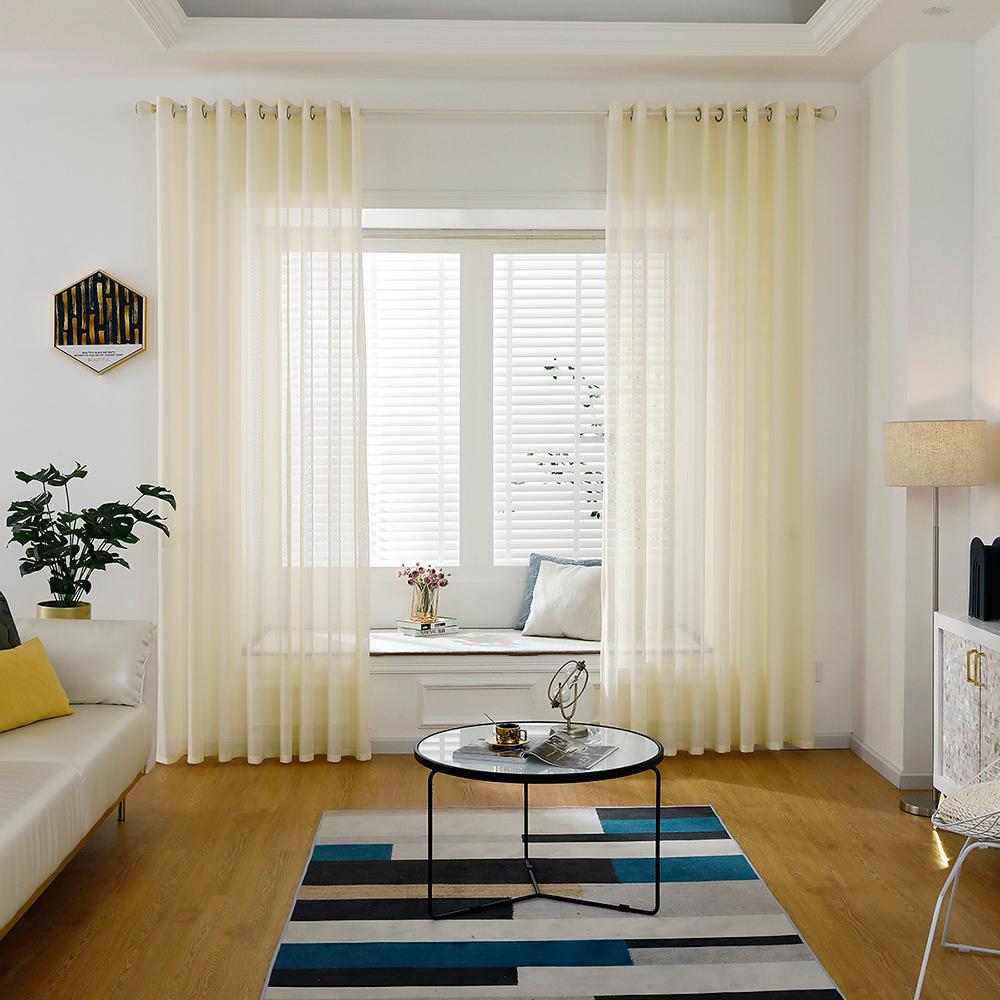 Rèm cửa sổ voan Sheer Voile có vành trên cho nhà bếp, phòng ngủ và phòng khách