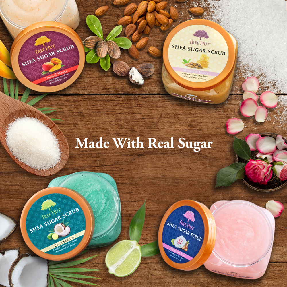 Tẩy tế bào chết cơ thể Tree Hut Shea Sugar Scrub Coconut Lime