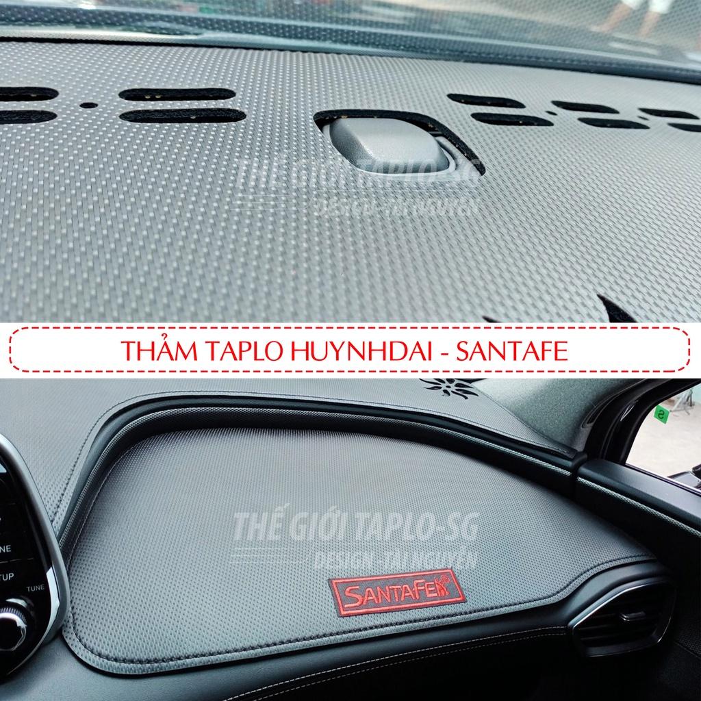 Thảm Taplo Chống Nắng ô tô dành cho huynhdai santafe đời 2018 đến 2022 da cacbon cao cấp chuẩn form Sang-Xịn-Mịn