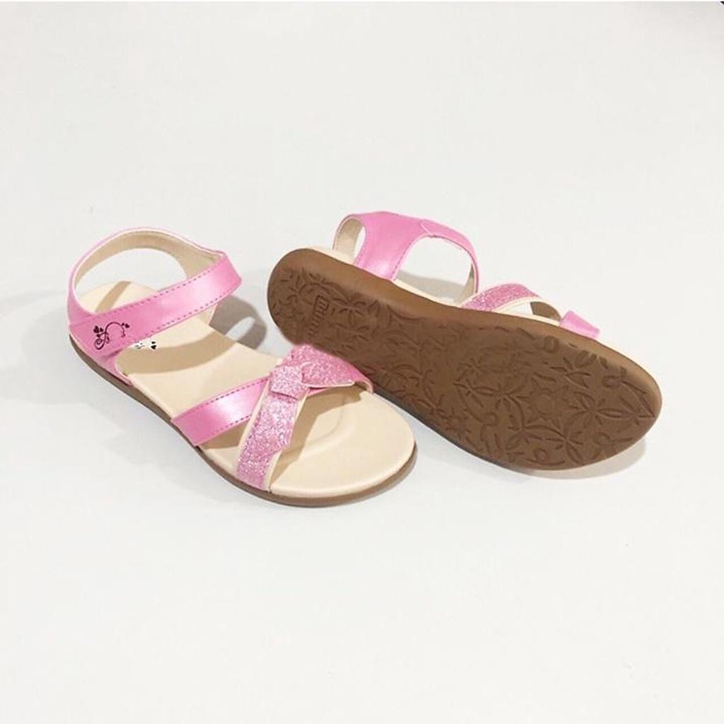 Sandal bé gái quai đan chéo phối nhũ DRG000500