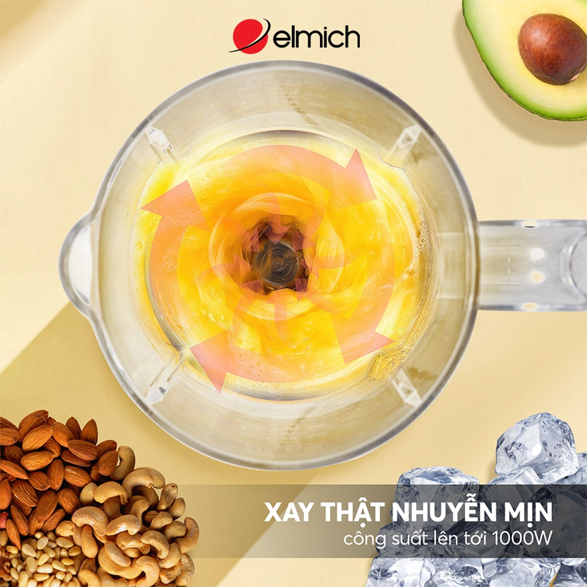 Máy xay sinh tố Elmich BLE3888 1000W - Hàng chính hãng