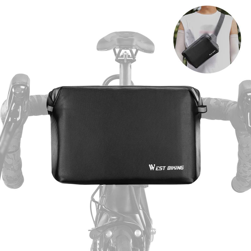 WEST BIKING 2.5L Bicycle Bag Multi-use Bike Bag Scooter Bike Front Storage Bags Anti-drop Wear-resistant Cycling Bag